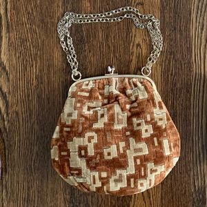 Vintage velvet & chain clutch